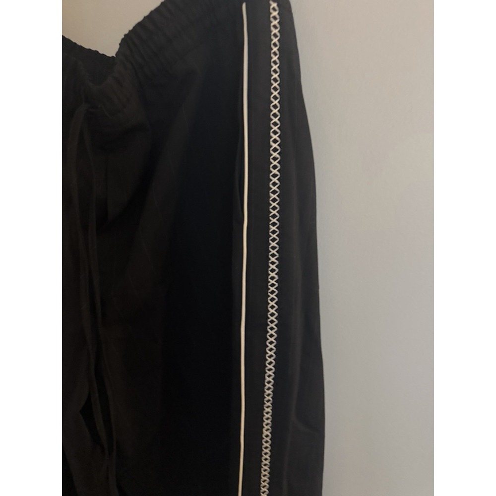 Zara Black Dress Pants Pull On With Stripes Down Side Size L - Picture 7 of 7